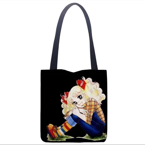 Candy Candy Anime Cartoon Tote Shopper School Bag Large 16” by 16” LINEN - Picture 7 of 8